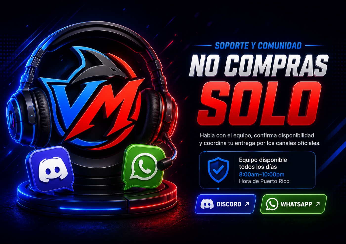 Soporte y comunidad de Voss Market con Discord y WhatsApp